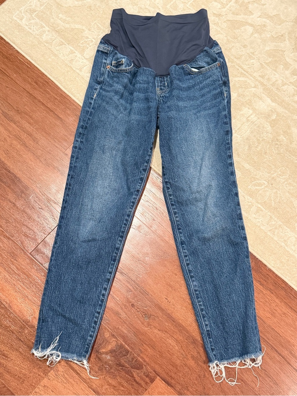 Old Navy Maternity Straight-Leg Jeans with Dark Navy Overband